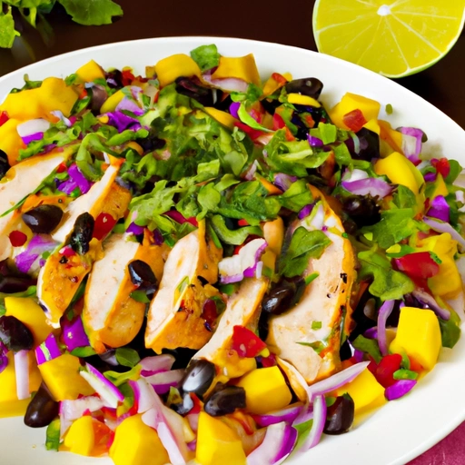 Fresh Mango and Black Bean Salad with Grilled Chicken