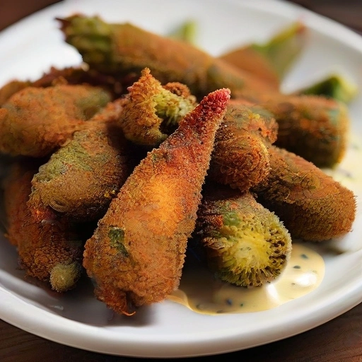 Fried Okra Cajun-style with Remoulade Sauce