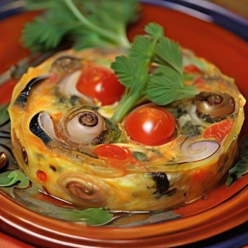 Fritatta with Rabbit and Snail