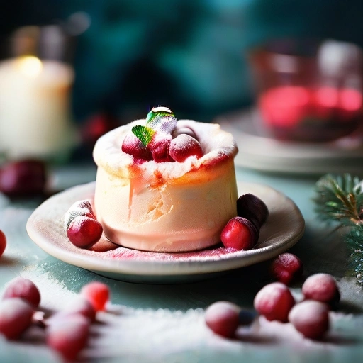Frozen Cranberry Soufflé with Spun Sugar Wreath