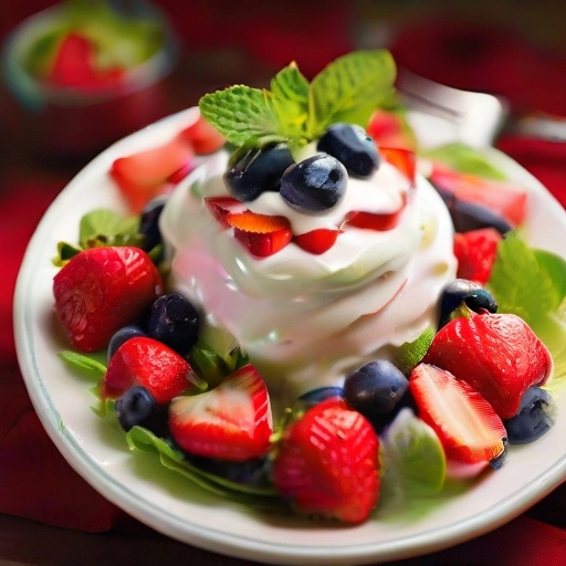 Fruit Salad with Strawberries and Cream
