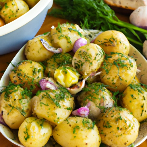 Czosnkowe ziemniaki z koperkiem