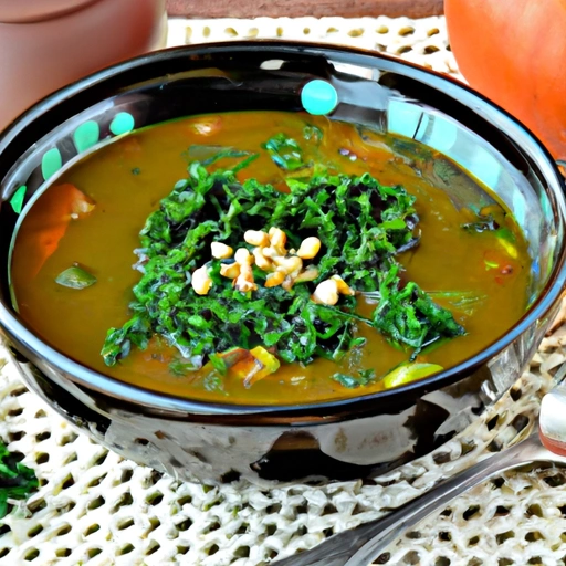 Zupa z jarmużem bez glutenu, nabiału i jaj z czarnymi oczkami