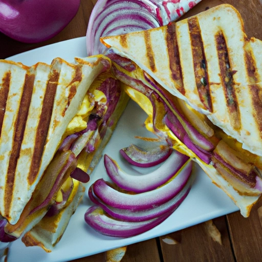 Grilled Apple, Bacon and Cheddar Sandwich with Roasted Red Onion Mayo