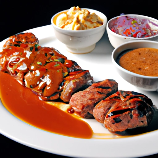 Grilled Beef or Chicken with Marinade and Peanut Pepper Sauce
