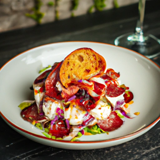 Grilled Goat's Cheese and Salami Salad