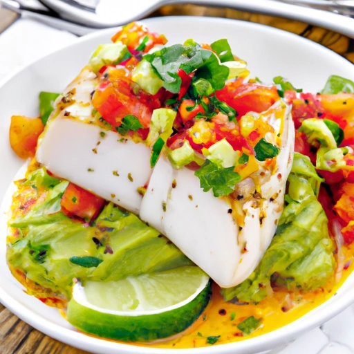 Grilled Halibut with Tomato-Avocado Salsa