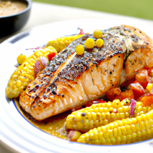 Grilled Salmon with Roasted Corn Relish