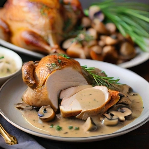 Herb-roasted Turkey with Mushroom Gravy