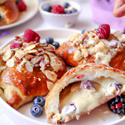Honey Cream-filled Crescents with Berries and Nuts