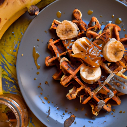 Honey-Flaxseed Waffles with Caramelized Bananas
