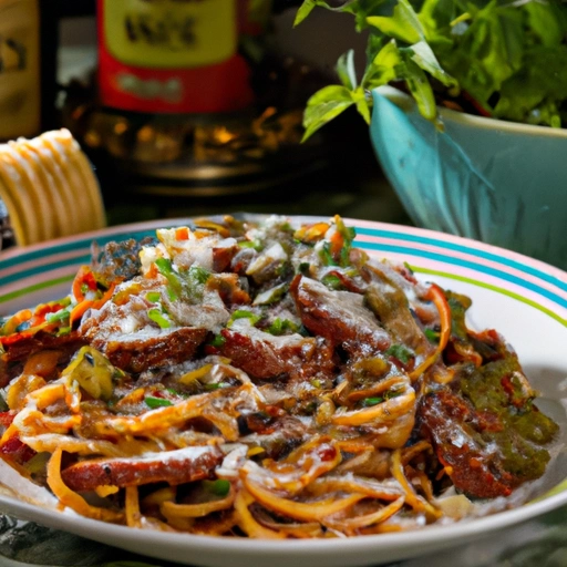 Hot and Spicy Sausage Sauce over Linguine