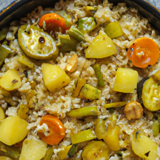 Gorący ryż curry z warzywami
