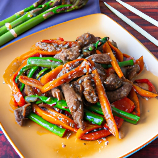 Hunan-style Orange 'Beef' and Asparagus Stir-fry