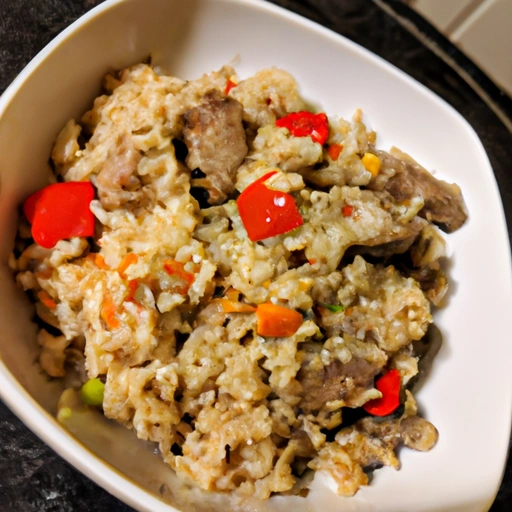 Jamaikański chiński ryż smażony z wieprzowiną