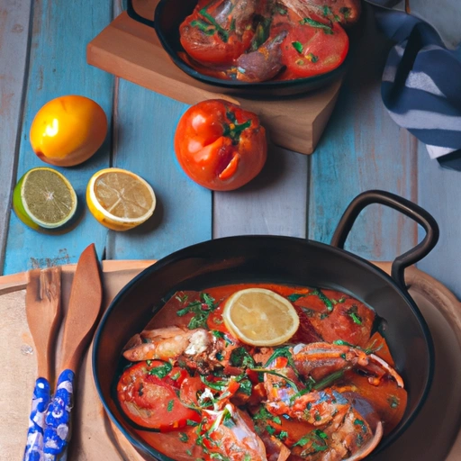 Langostinos con tomates - Langostinos z pomidorami