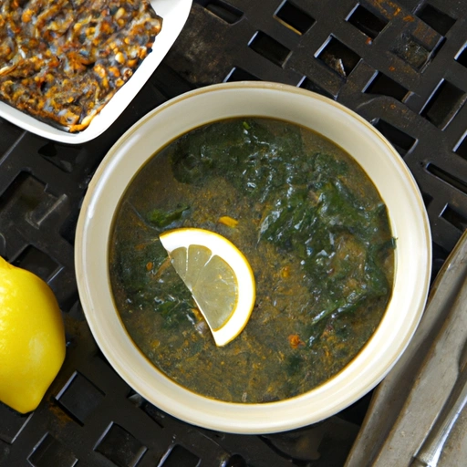 Zupa z soczewicy, szpinaku i cytryny