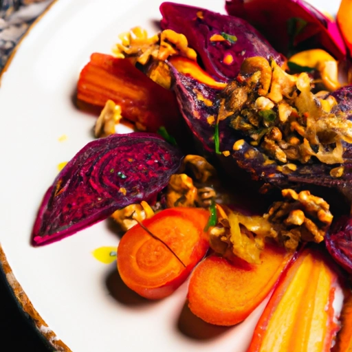 Lemon-Ginger Glazed Beets and Carrots with Toasted Walnuts