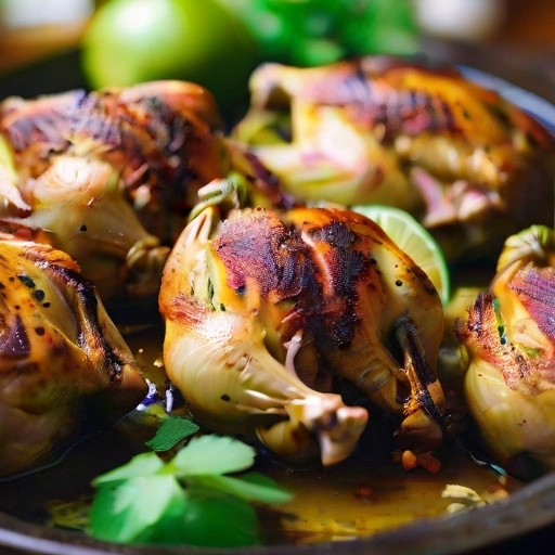 Lime Garlic-grilled Cornish Hens