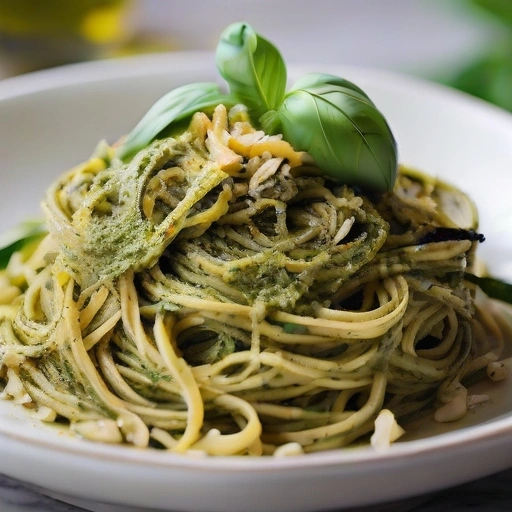 Linguine z pesto słonecznikowym