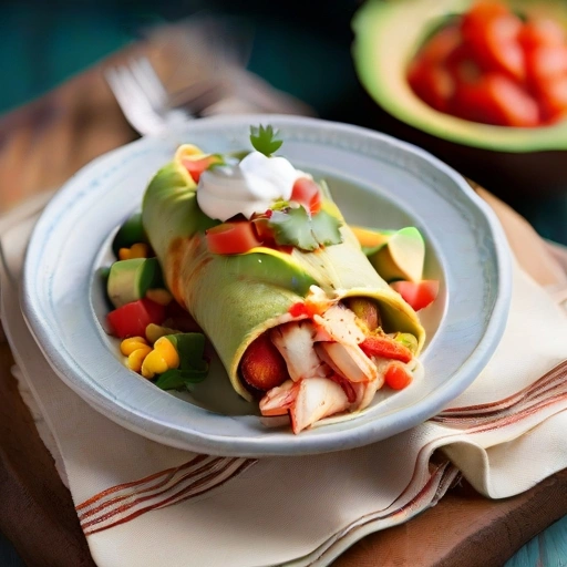 Lobster Enchilada with Avocado-Sweet Corn Salsa