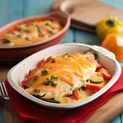 Low Carb Catfish Broiled with Tomato, Onion, and Cheese Hash