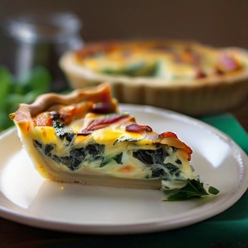 Lower-low-cal Buttermilk Bacon Spinach Quiche