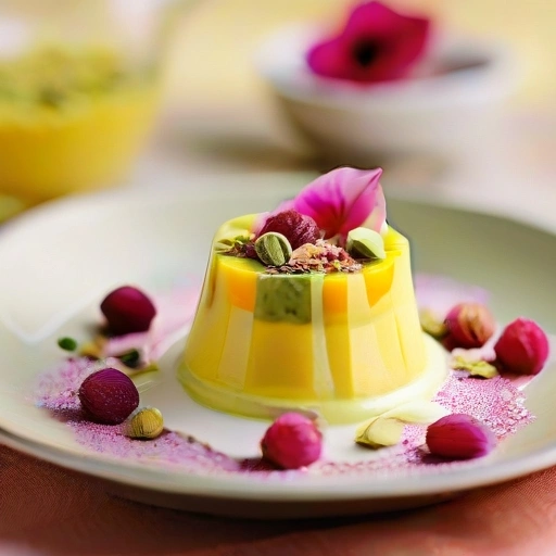 Mango and Roses Pistachio Pudding