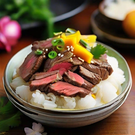 Mango Beef with Spring Onion