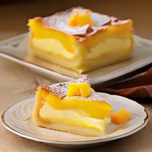 Mango-Custard Kuchen