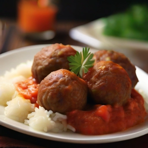 Marengo Meat Balls with Rice