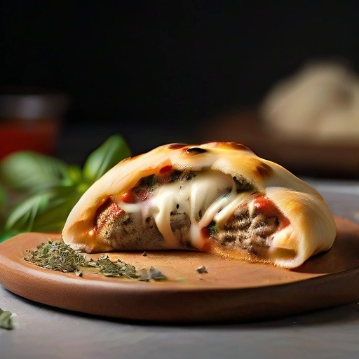 Meatball Calzones with Cheese and Herbs