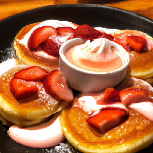 Mini Pancakes with Strawberry Sauce