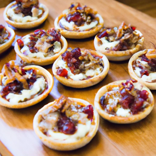 Miniature Tartlets with Walnuts, Brie and Grape Salsa