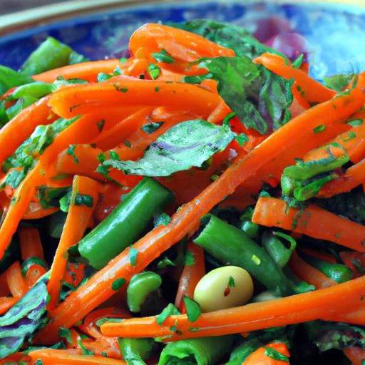 Minted carrot and green bean salad