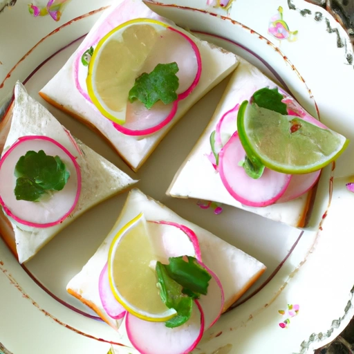 Minted Radish Tea Sandwiches with Lemon Mayonnaise