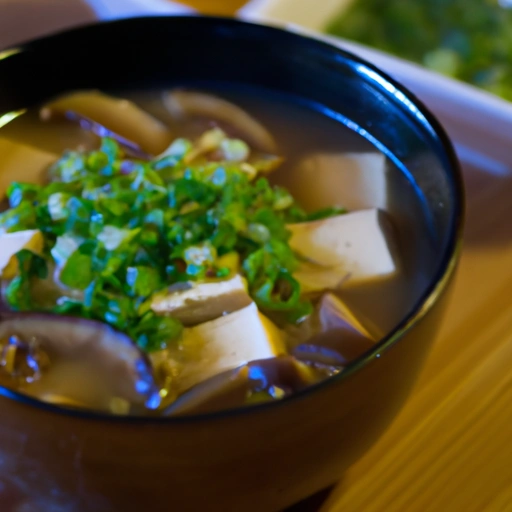 Zupa Miso z grzybami shiitake i tofu