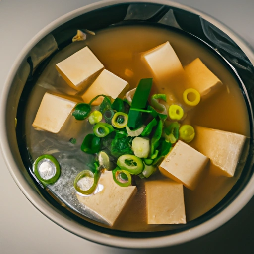 Zupa Miso z tofu i zielonymi cebulkami