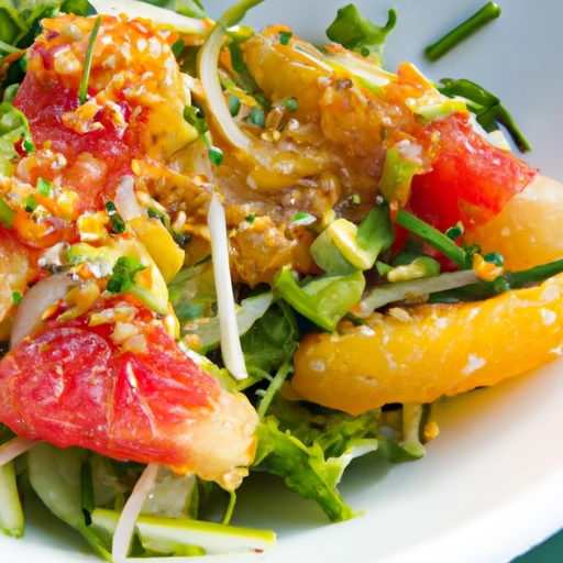 Mixed Baby Greens with Spicy Asian Citrus Vinaigrette