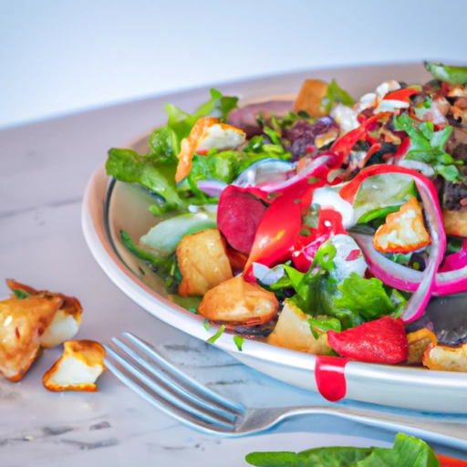 Mixed Greens with Potato Croutons and Tarragon Dressing