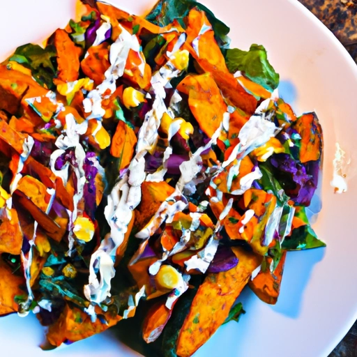 Mixed Greens with Sweet Potatoes and Feta Cheese