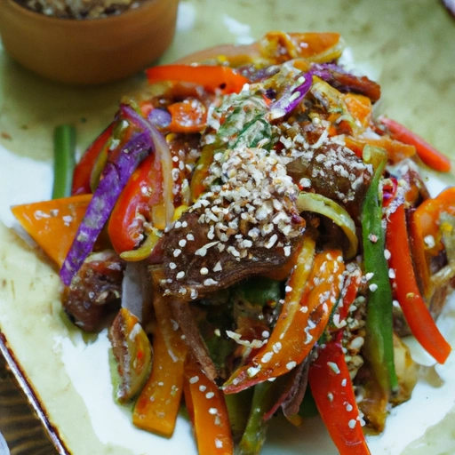 Mixed vegetables with beef ('chapche')