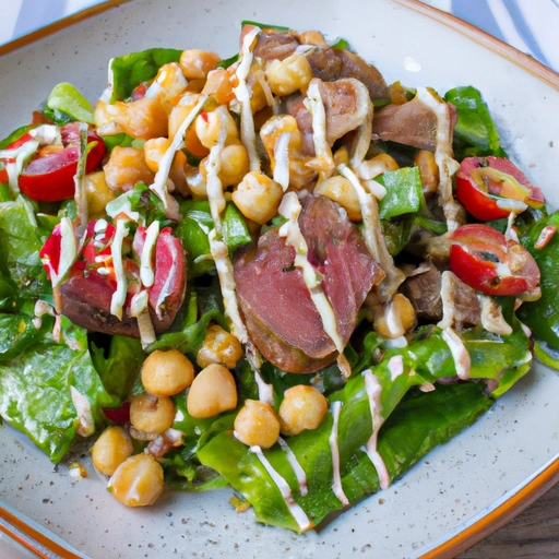 Molasses-rubbed Steak Salad with Creamy Peppercorn Dressing