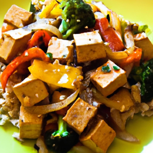 Mongolski styl BBQ Tofu Stir-fry