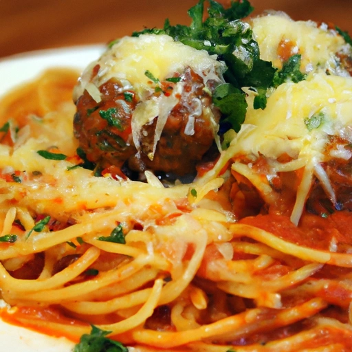 Mozzarella Meat Balls And Spaghetti