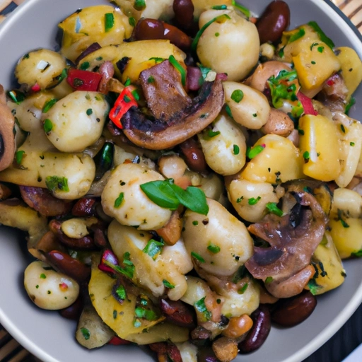 Mushroom-Potato Salad with White Beans