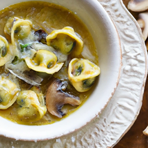 Mushroom Tortellini and Escarole Soup