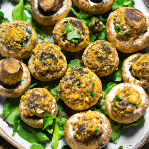 Mushrooms stuffed with Spinach