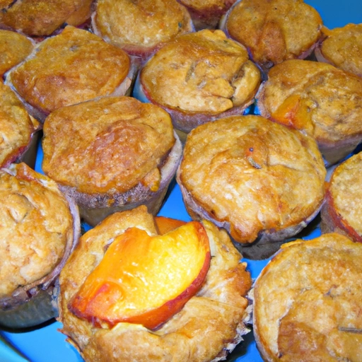 Oat-peach muffins