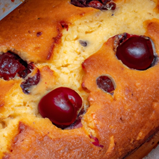 Oblong Cake with Sour Cherries